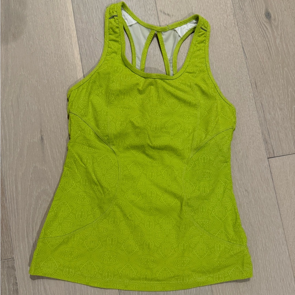 Athleta Lime Green Active Tank with Shelf Bra